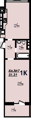 1-комнатная 51.21 м² в ЖК Львівська мрія (Під Голоском) от застройщика, Львов