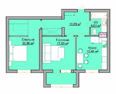 2-кімнатна 66.6 м² в ЖК на вул. Мандриківська, 134, 136 від забудовника, Дніпро