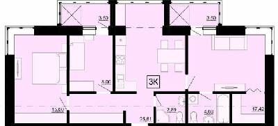 3-кімнатна 79.12 м² в ЖК Акварель-4 від 20 450 грн/м², Одеса