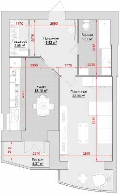 1-комнатная 58 м² в ЖК на ул. Майора Борищака, 17/48 от застройщика, г. Кременчуг