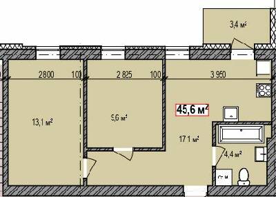 2-комнатная 45.6 м² в ЖК Dresden от 17 000 грн/м², г. Каменское