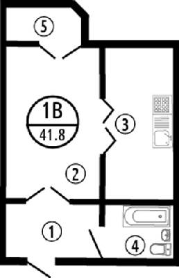 1-кімнатна 41.8 м² в ЖК Парковий від 28 900 грн/м², Полтава