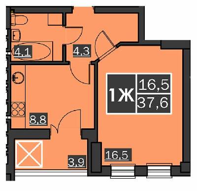 1-комнатная 37.6 м² в ЖК Bridge Tower от 19 650 грн/м², Ровно