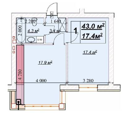 1-кімнатна 43 м² в ЖК Європейський від 18 600 грн/м², Рівне