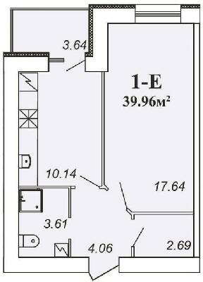 1-комнатная 39.96 м² в ЖК Парковый от 12 000 грн/м², Чернигов