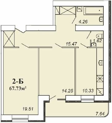 2-комнатная 67.73 м² в ЖК Парковый от 14 000 грн/м², Чернигов