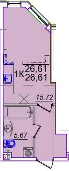 Студия 26.61 м² в ЖК Родос от 23 650 грн/м², Одесса