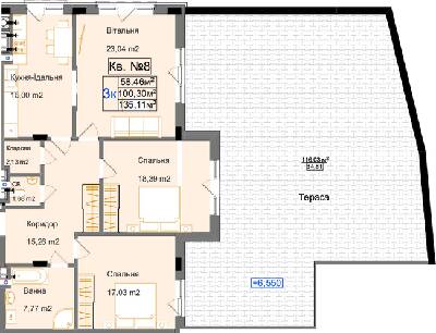 3-комнатная 135.11 м² в ЖК Park Inn от 45 000 грн/м², Львов