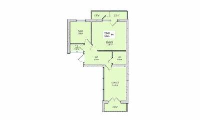 2-комнатная 53.49 м² в ЖК Зеленый квартал от 13 500 грн/м², г. Новоград-Волынский