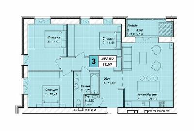 3-кімнатна 92.67 м² в ЖК Fortress Krasyliv від 11 000 грн/м², м. Красилів