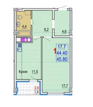 1-кімнатна 45.8 м² в ЖК Gaudi Hall від 17 500 грн/м², Харків