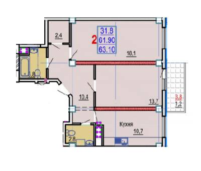 2-кімнатна 63.1 м² в ЖК Gaudi Hall від 17 500 грн/м², Харків