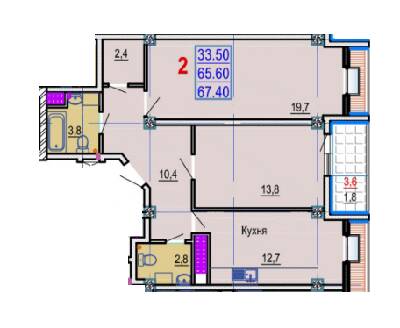 2-кімнатна 67.4 м² в ЖК Gaudi Hall від 17 500 грн/м², Харків