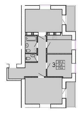 3-кімнатна 73.6 м² в ЖК ZerNova від 17 500 грн/м², Харків