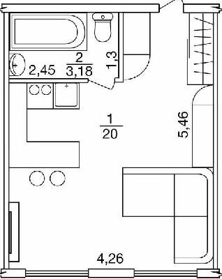 1-комнатная 22.6 м² в ЖК Бестужевские Сады от 27 500 грн/м², Харьков