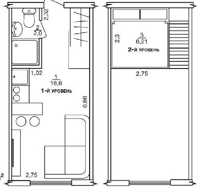 Двухуровневая 24.8 м² в ЖК Воробьевы горы от 22 600 грн/м², Харьков