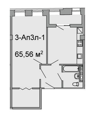 1-кімнатна 65.56 м² в ЖК Троїцький від 32 350 грн/м², Дніпро