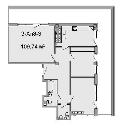 3-комнатная 109.74 м² в ЖК Троицкий от 43 250 грн/м², Днепр
