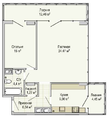 2-комнатная 86.28 м² в Апарт-комплекс Port City от 29 450 грн/м², Днепр