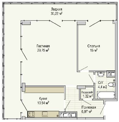 2-комнатная 104.88 м² в Апарт-комплекс Port City от 28 900 грн/м², Днепр