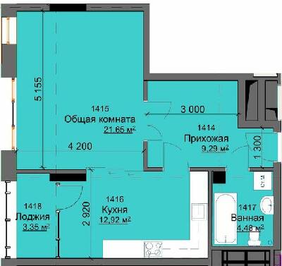 1-кімнатна 51.69 м² в ЖК Кристал від забудовника, Харків