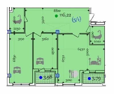 2-кімнатна 123.99 м² в ЖК Comfort City від 27 700 грн/м², Дніпро