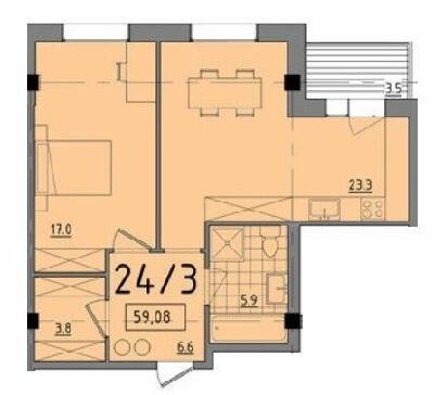 1-комнатная 59.08 м² в ЖК Comfort City от 33 250 грн/м², Днепр