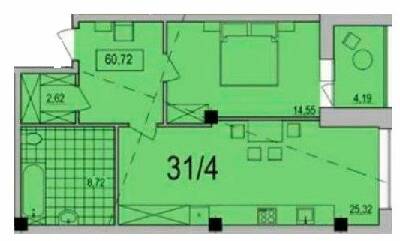 1-кімнатна 60.72 м² в ЖК Comfort City від 33 250 грн/м², Дніпро