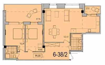 2-кімнатна 99.05 м² в ЖК Comfort City від 26 150 грн/м², Дніпро