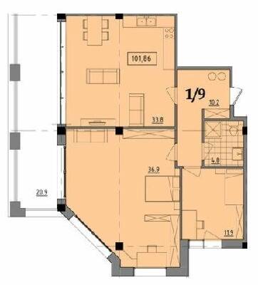 2-кімнатна 101.86 м² в ЖК Comfort City від 27 700 грн/м², Дніпро