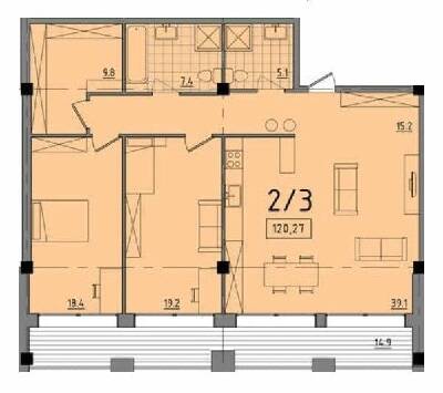 2-кімнатна 120.27 м² в ЖК Comfort City від 27 700 грн/м², Дніпро