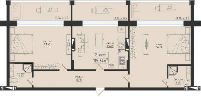 2-кімнатна 115.34 м² в ЖК Avinion від 18 650 грн/м², Одеса