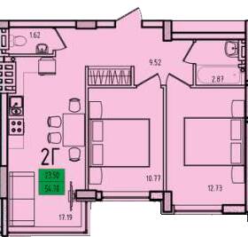 2-комнатная 54.7 м² в ЖК Приморские Сады от 21 050 грн/м², Одесса