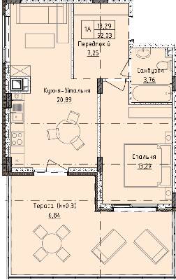 1-кімнатна 52.03 м² в ЖК Приморські Сади від 19 950 грн/м², Одеса