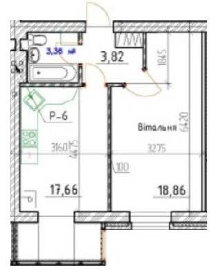 1-кімнатна 43.7 м² в ЖК Затишна Фазенда від забудовника, смт Стрижавка