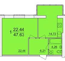 1-кімнатна 47.63 м² в ЖК Набережний квартал від забудовника, м. Могилів-Подільський