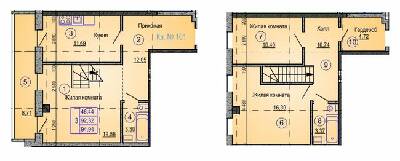 Двухуровневая 94.94 м² в ЖК Одесский от застройщика, Харьков