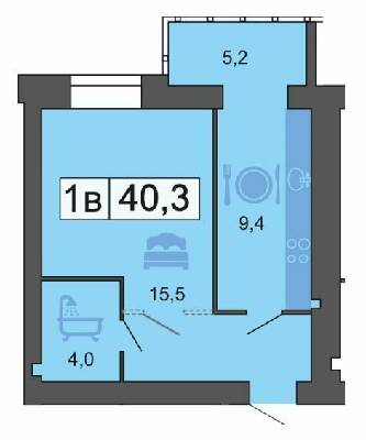 1-кімнатна 40.3 м² в ЖК River Park від 21 300 грн/м², Дніпро