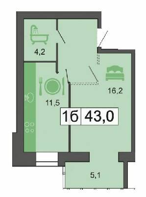 1-комнатная 43 м² в ЖК River Park от 21 300 грн/м², Днепр