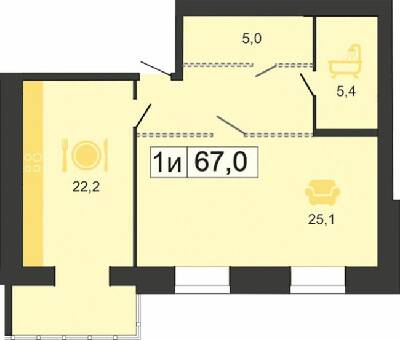 1-кімнатна 67 м² в ЖК River Park від 21 300 грн/м², Дніпро