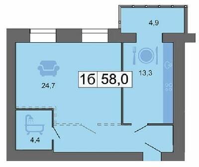 2-комнатная 58 м² в ЖК River Park от 21 300 грн/м², Днепр