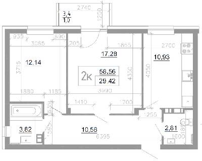 2-кімнатна 58.56 м² в ЖК Scandia від 15 000 грн/м², м. Бровари