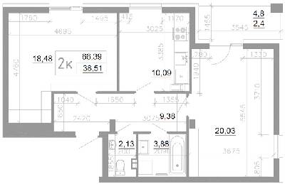 2-кімнатна 66.39 м² в ЖК Scandia від 15 800 грн/м², м. Бровари