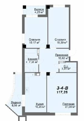 3-кімнатна 117.28 м² в ЖК Резиденція від 35 000 грн/м², Харків