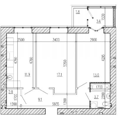 2-кімнатна 62.3 м² в ЖК Пурпурові Вітрила від 14 700 грн/м², Дніпро