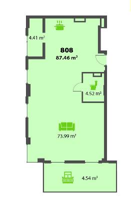 Вільне планування 87.46 м² в ЖК П'ятий континент від 26 250 грн/м², Дніпро