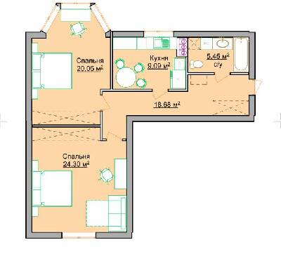 2-кімнатна 72.1 м² в ЖК на вул. Мандриківська, 134, 136 від забудовника, Дніпро