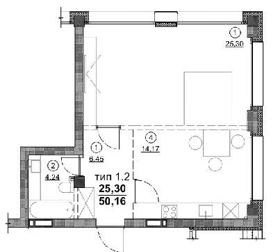 2-комнатная 50.16 м² в ЖК Олимпийский от 15 500 грн/м², Днепр