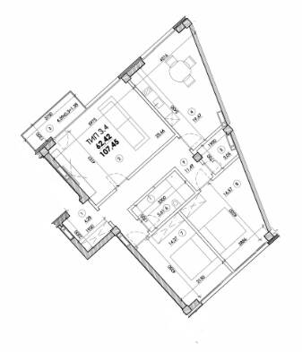 3-комнатная 107.45 м² в ЖК Молодежный от 18 000 грн/м², Днепр