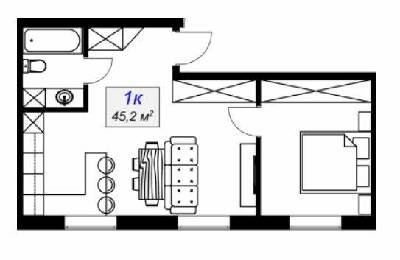 1-комнатная 45.2 м² в ЖК Слобожанский от 16 850 грн/м², пгт Слобожанское